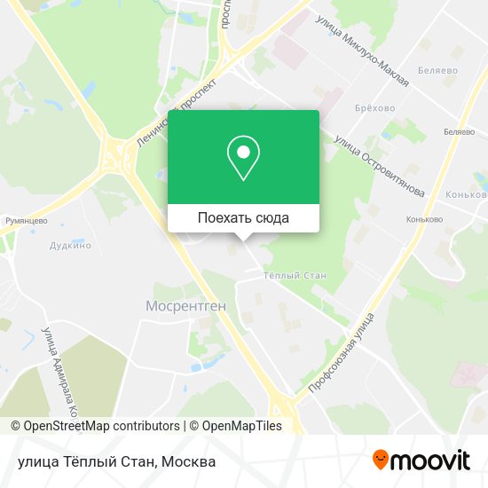 Карта улица Тёплый Стан