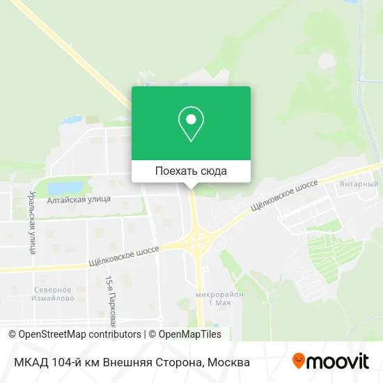 Карта МКАД 104-й км Внешняя Сторона