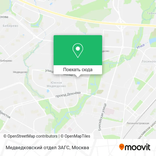 Карта Медведковский отдел ЗАГС