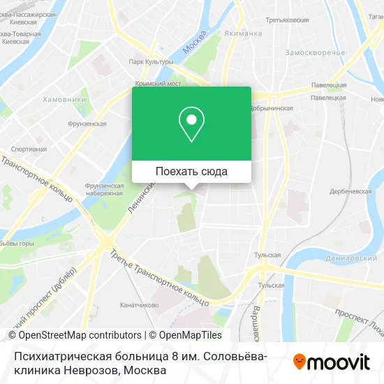Карта Психиатрическая больница 8 им. Соловьёва-клиника Неврозов