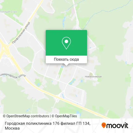 Карта Городская поликлиника 176 филиал ГП 134