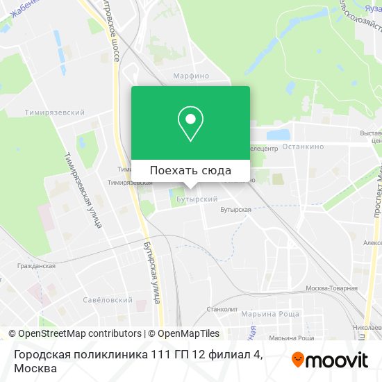 Карта Городская поликлиника 111 ГП 12 филиал 4