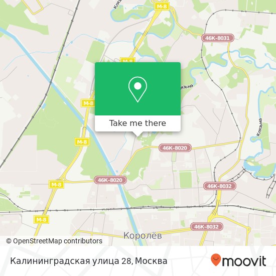 Карта Калининградская улица 28