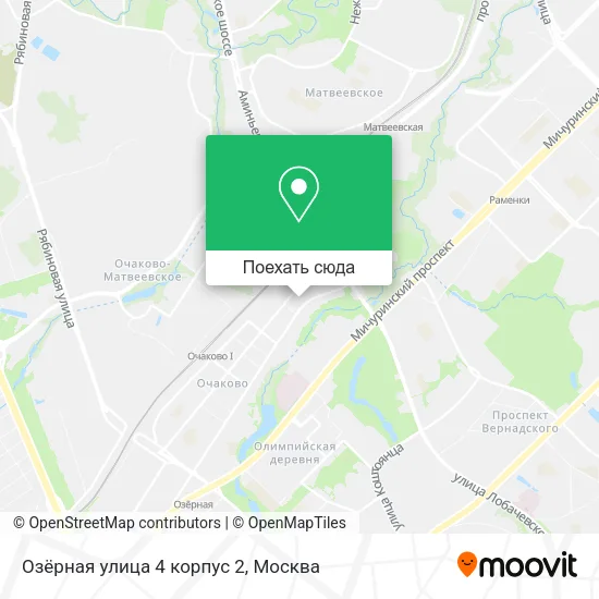 Карта Озёрная улица 4 корпус 2