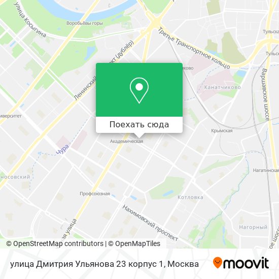Карта улица Дмитрия Ульянова 23 корпус 1