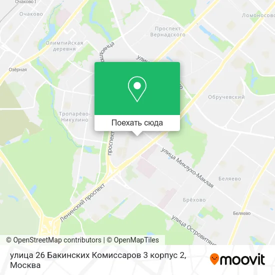 Карта улица 26 Бакинских Комиссаров 3 корпус 2