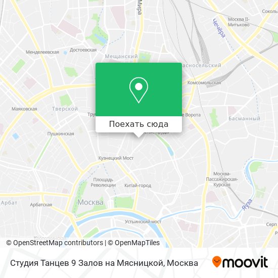 Карта Студия Танцев 9 Залов на Мясницкой