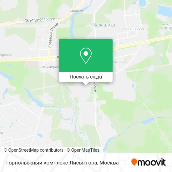 Карта Горнолыжный комплекс Лисья гора