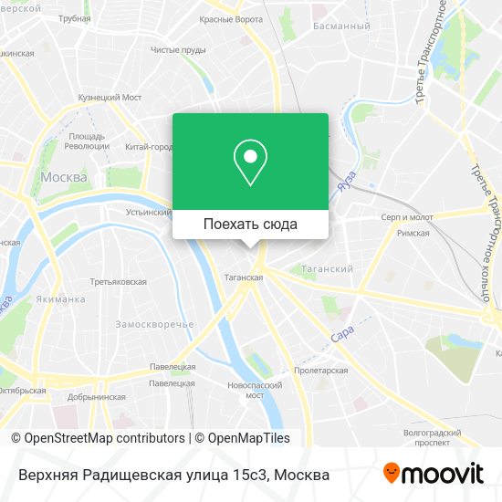 Карта Верхняя Радищевская улица 15с3