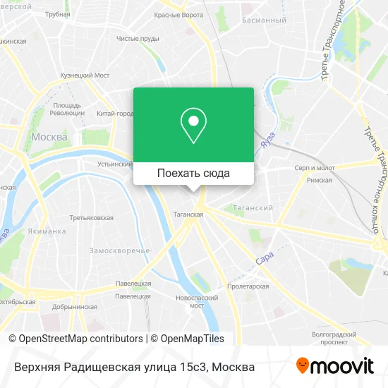 Карта Верхняя Радищевская улица 15с3