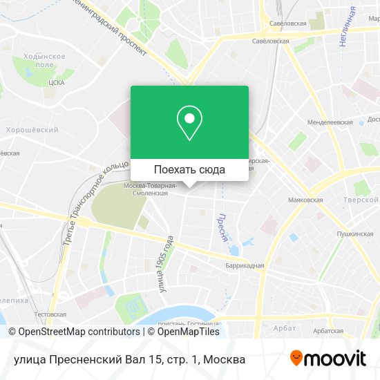 Карта улица Пресненский Вал 15, стр. 1