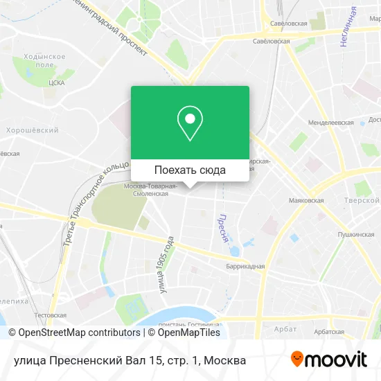 Карта улица Пресненский Вал 15, стр. 1