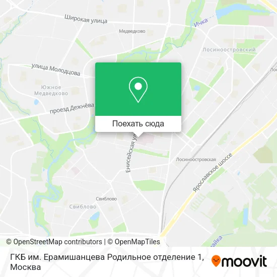Карта ГКБ им. Ерамишанцева Родильное отделение 1