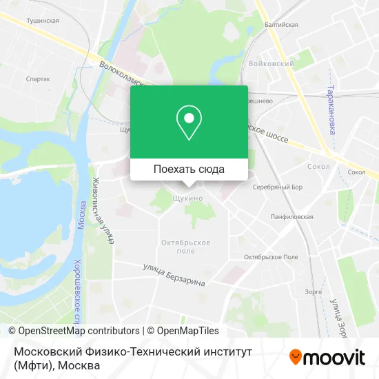 Карта Московский Физико-Технический институт (Мфти)