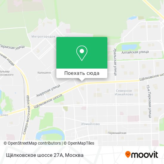 Карта Щёлковское шоссе 27А