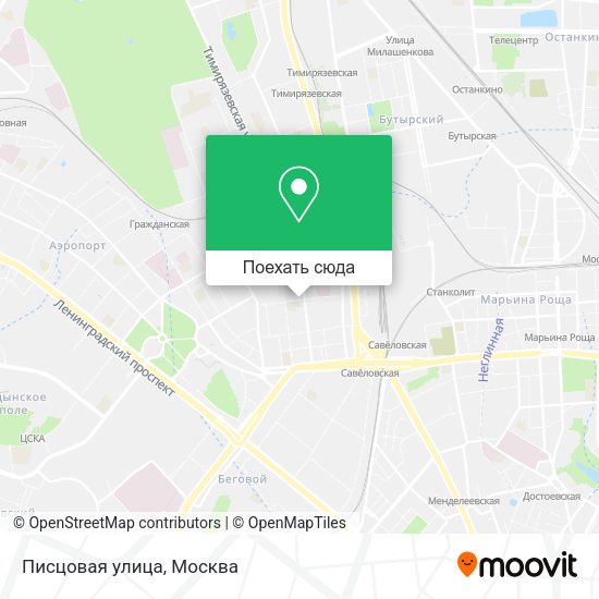 Карта Писцовая улица