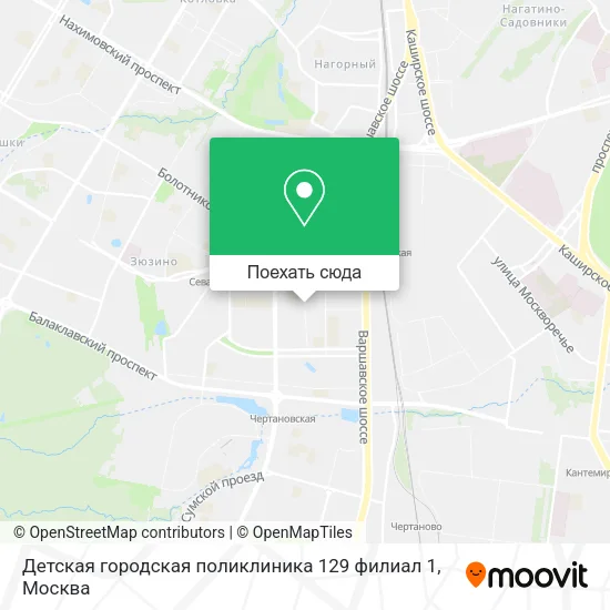 Карта Детская городская поликлиника 129 филиал 1