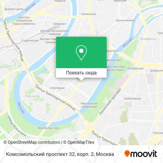 Карта Комсомольский проспект 32, корп. 2