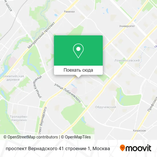 Карта проспект Вернадского 41 строение 1