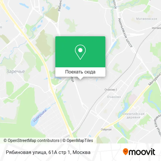 Карта Рябиновая улица, 61А стр 1