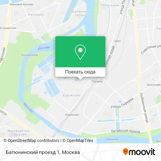 Карта Батюнинский проезд 1