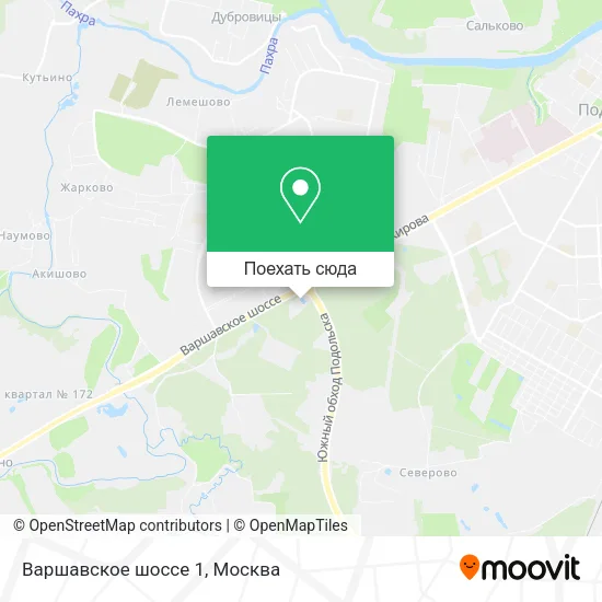 Карта Варшавское шоссе 1