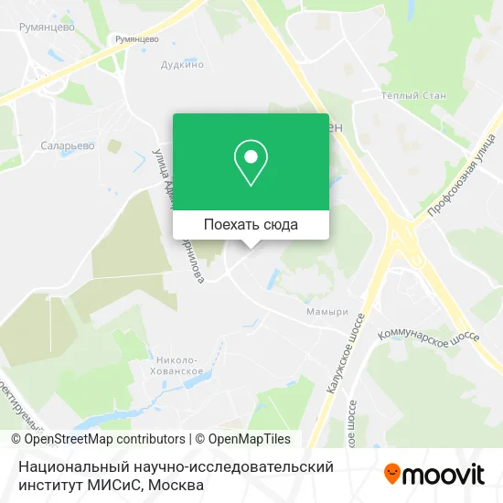 Карта Национальный научно-исследовательский институт МИСиС