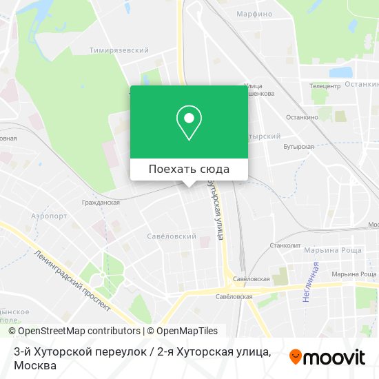 Карта 3-й Хуторской переулок / 2-я Хуторская улица