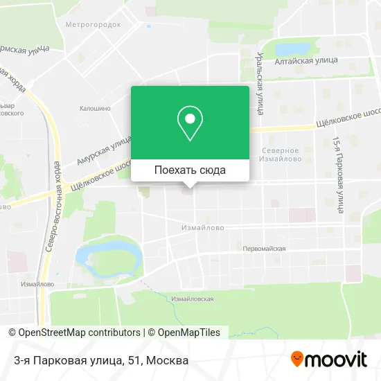 Карта 3-я Парковая улица, 51
