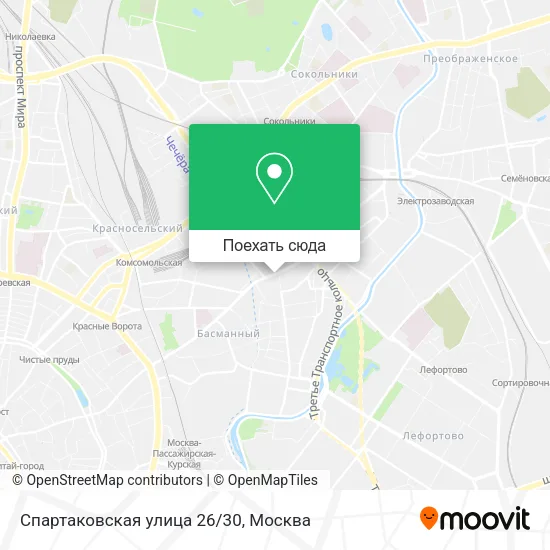Карта Спартаковская улица 26/30