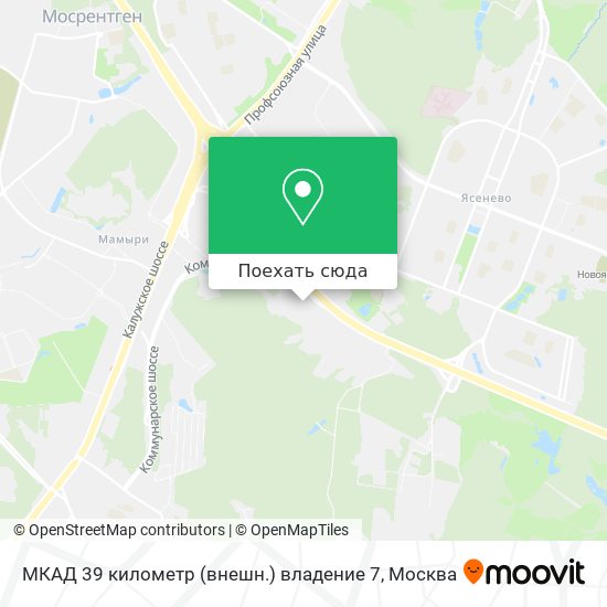 Карта МКАД 39 километр (внешн.) владение 7