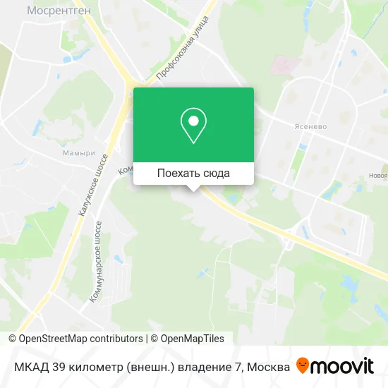 Карта МКАД 39 километр (внешн.) владение 7