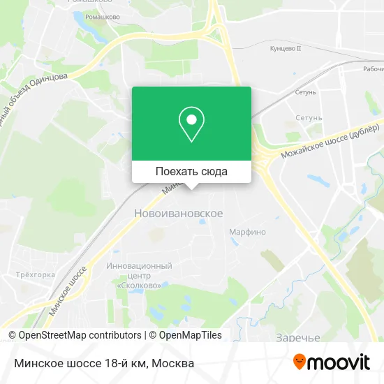 Карта Минское шоссе 18-й км