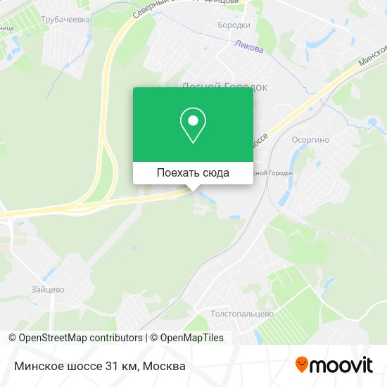 Карта Минское шоссе 31 км