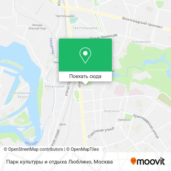 Карта Парк культуры и отдыха Люблино