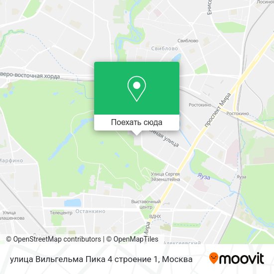 Карта улица Вильгельма Пика 4 строение 1