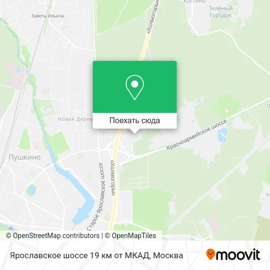 Карта Ярославское шоссе 19 км от МКАД