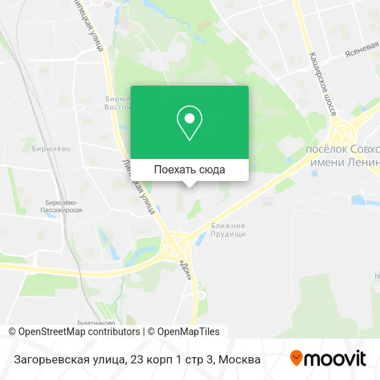 Карта Загорьевская улица, 23 корп 1 стр 3