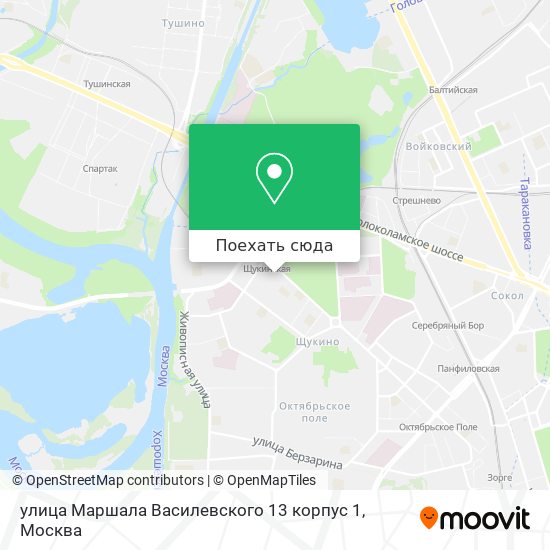 Карта улица Маршала Василевского 13 корпус 1
