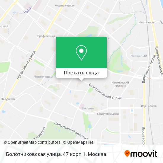 Карта Болотниковская улица, 47 корп 1
