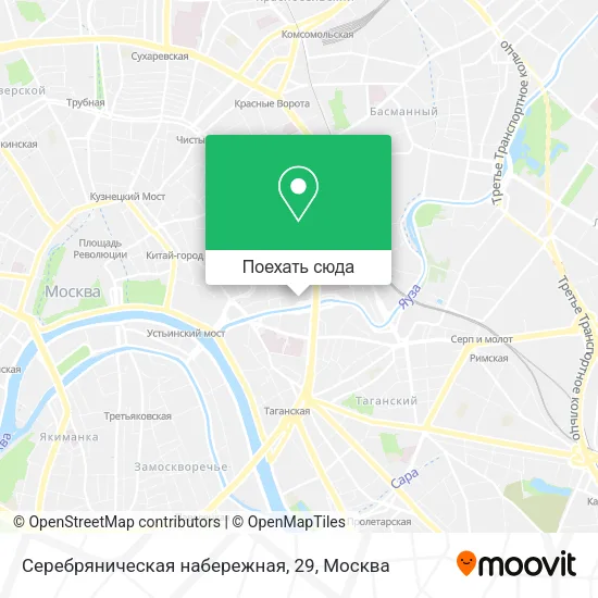 Карта Серебряническая набережная, 29