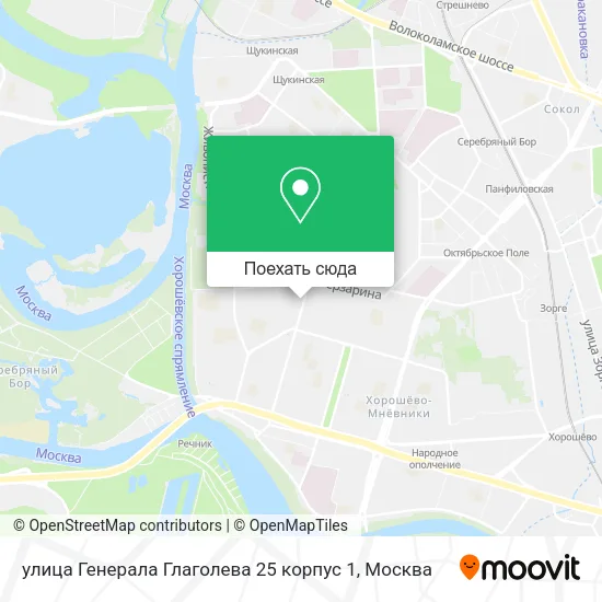 Карта улица Генерала Глаголева 25 корпус 1