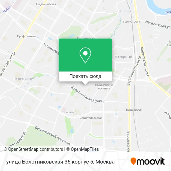Карта улица Болотниковская 36 корпус 5