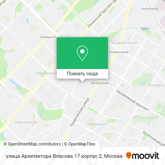 Карта улица Архитектора Власова 17 корпус 2