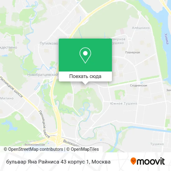 Карта бульвар Яна Райниса 43 корпус 1