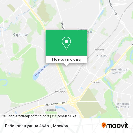 Карта Рябиновая улица 46Ас1
