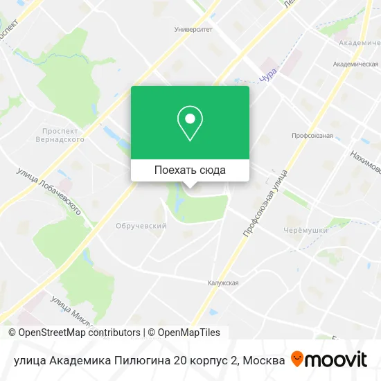 Карта улица Академика Пилюгина 20 корпус 2