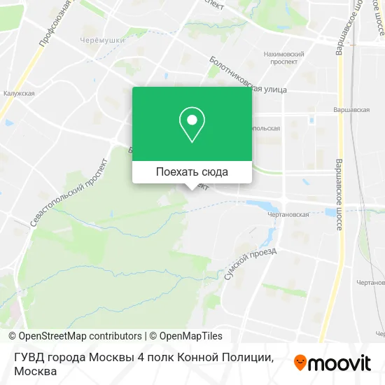 Карта ГУВД города Москвы 4 полк Конной Полиции