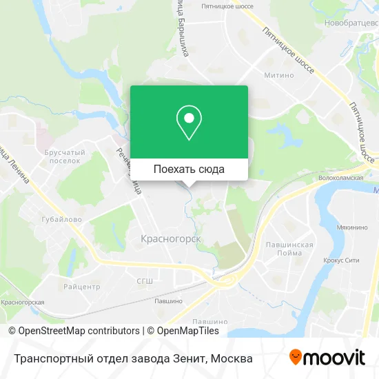 Карта Транспортный отдел завода Зенит