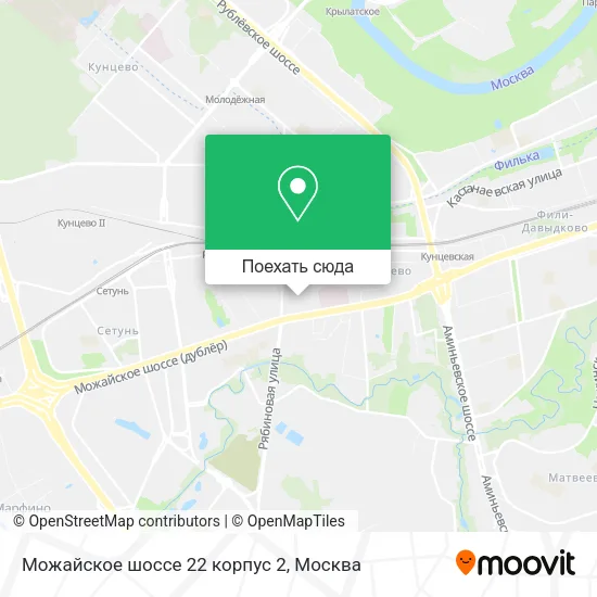 Карта Можайское шоссе 22 корпус 2